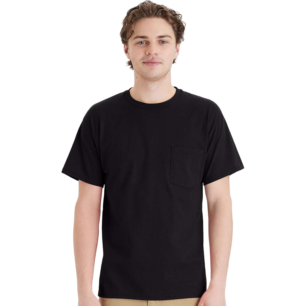 Hanes Unisex Black Essential-T Pocket T-Shirt