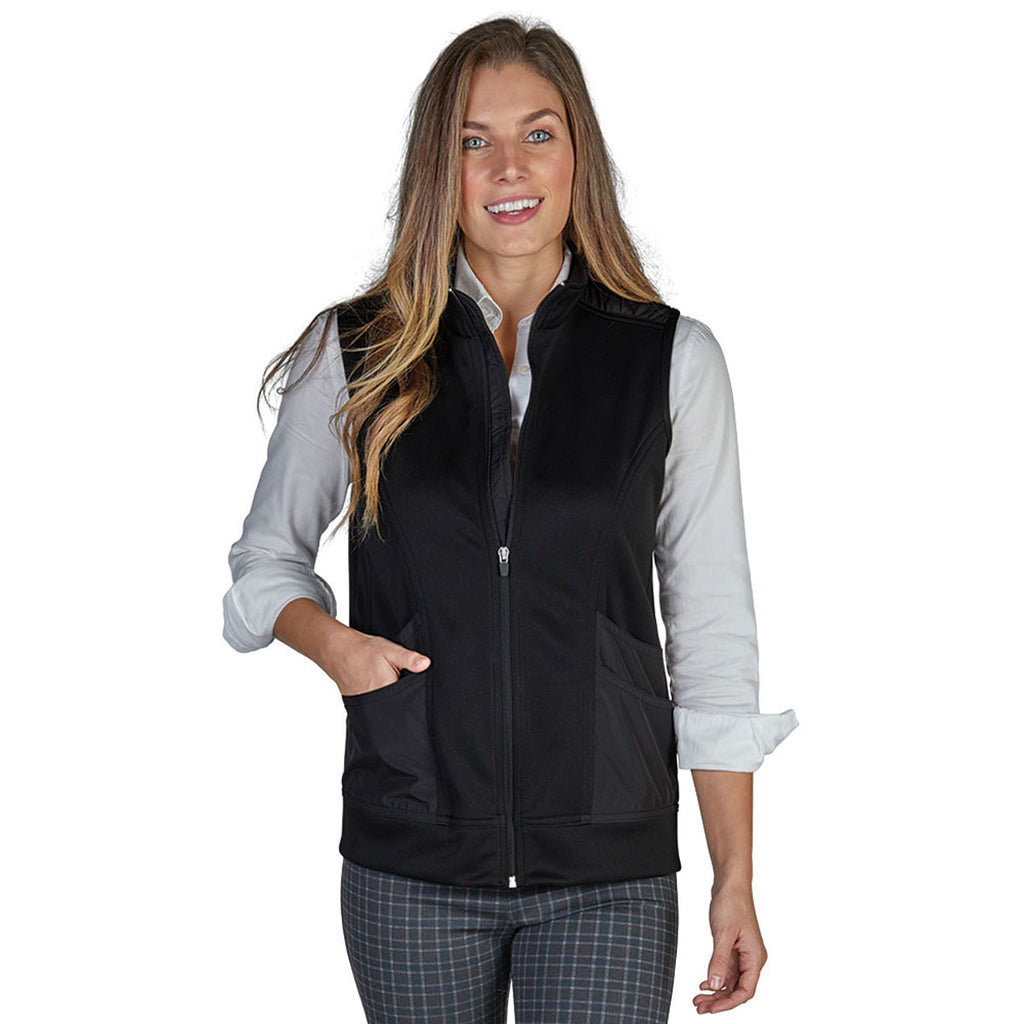 Charles River Women's Black Ashby Mixed Media Vest