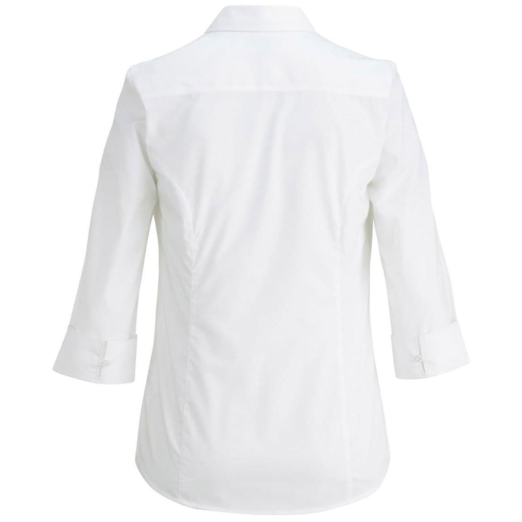 Edwards Women's White Comfort Stretch Broadcloth Blouse