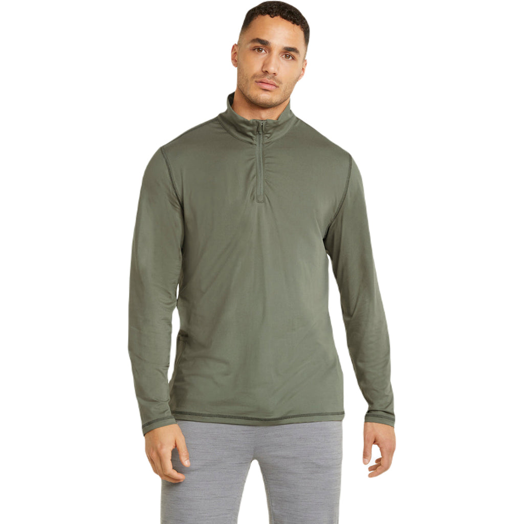 Puma Golf Men's Deep Lichen Green Cloudspun Grey Label Quarter Zip