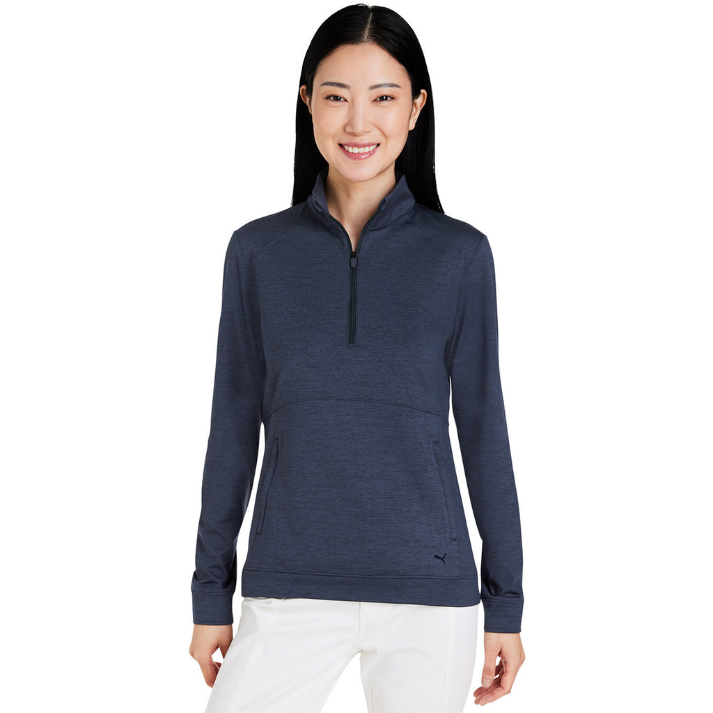 Puma Golf Women's Navy Blazer Cloudspun Rockaway Quarter Zip