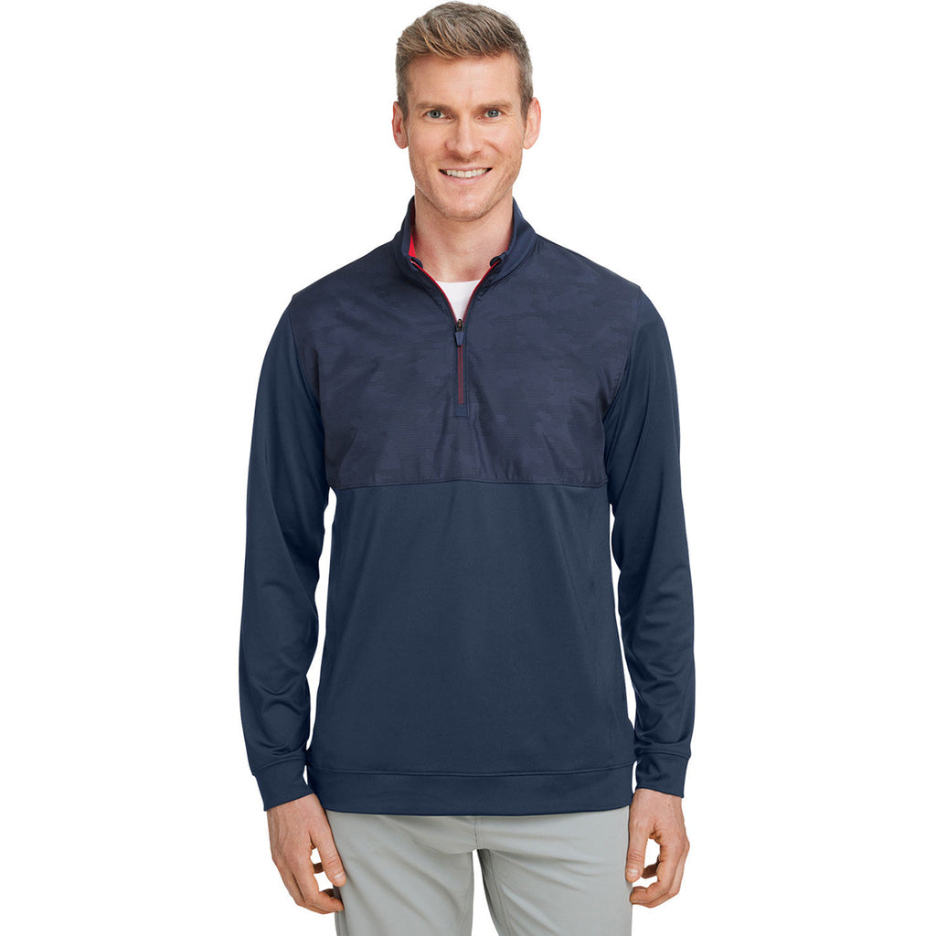 Puma Golf Men's Navy Blazer/Ski Patrol Volition Camo Cover Quarter-Zip