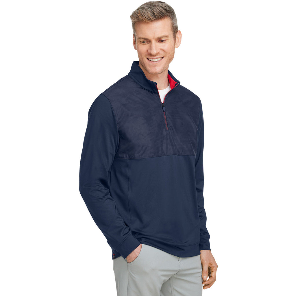 Puma Golf Men's Navy Blazer/Ski Patrol Volition Camo Cover Quarter-Zip