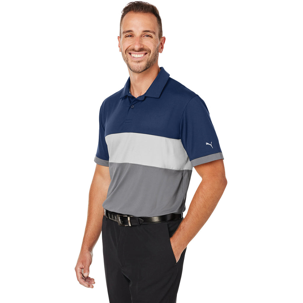 Puma Golf Men's Navy Blazer/Guiet Shade Cloudspun Highway Polo