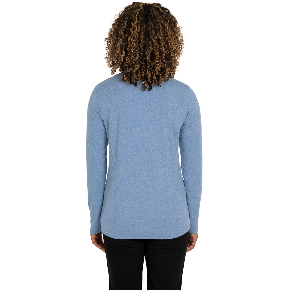 Charles River Women's Royal Blue Heathered Eco-Logic Stretch Quarter Zip