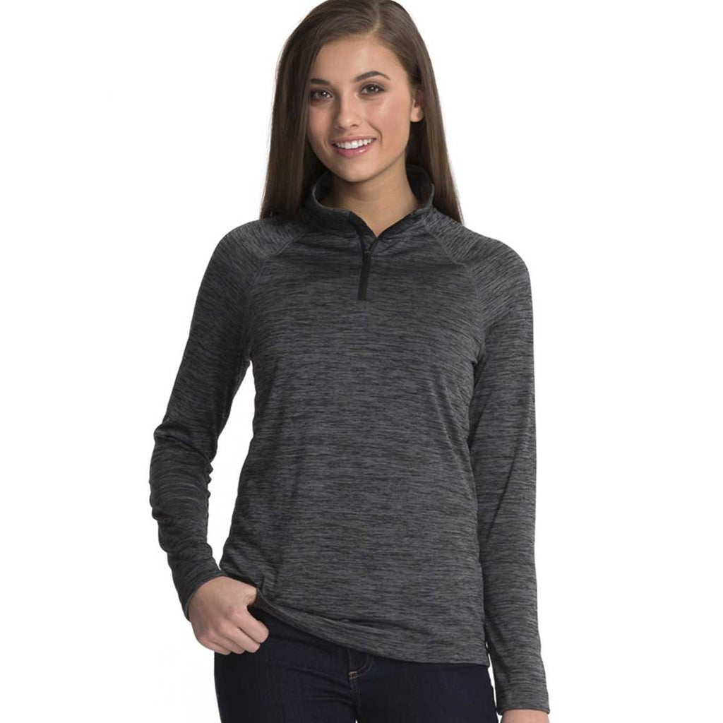 Charles River Women's Black Space Dye Performance Pullover