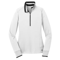 Nike Women's White Dri-FIT Long Sleeve Quarter Zip Shirt