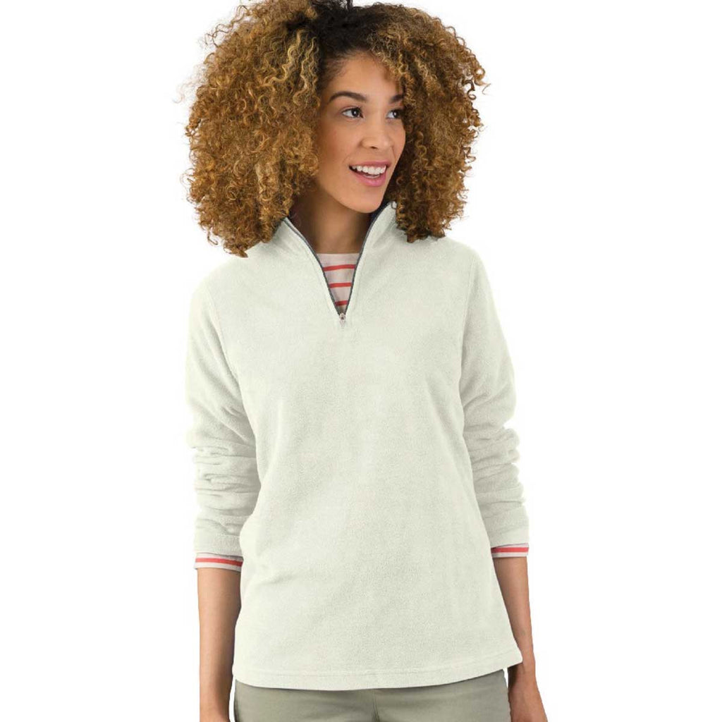 Charles River Women's Dove White Freeport Microfleece Pullover