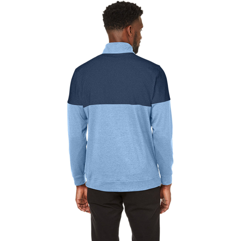 Puma Golf Men's Blue Bell/Dark Denim Cloudspun Warm Up Quarter-Zip