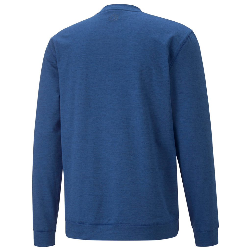 Puma Golf Men's Blazing Blue Heather Cloudspun Golf Crewneck