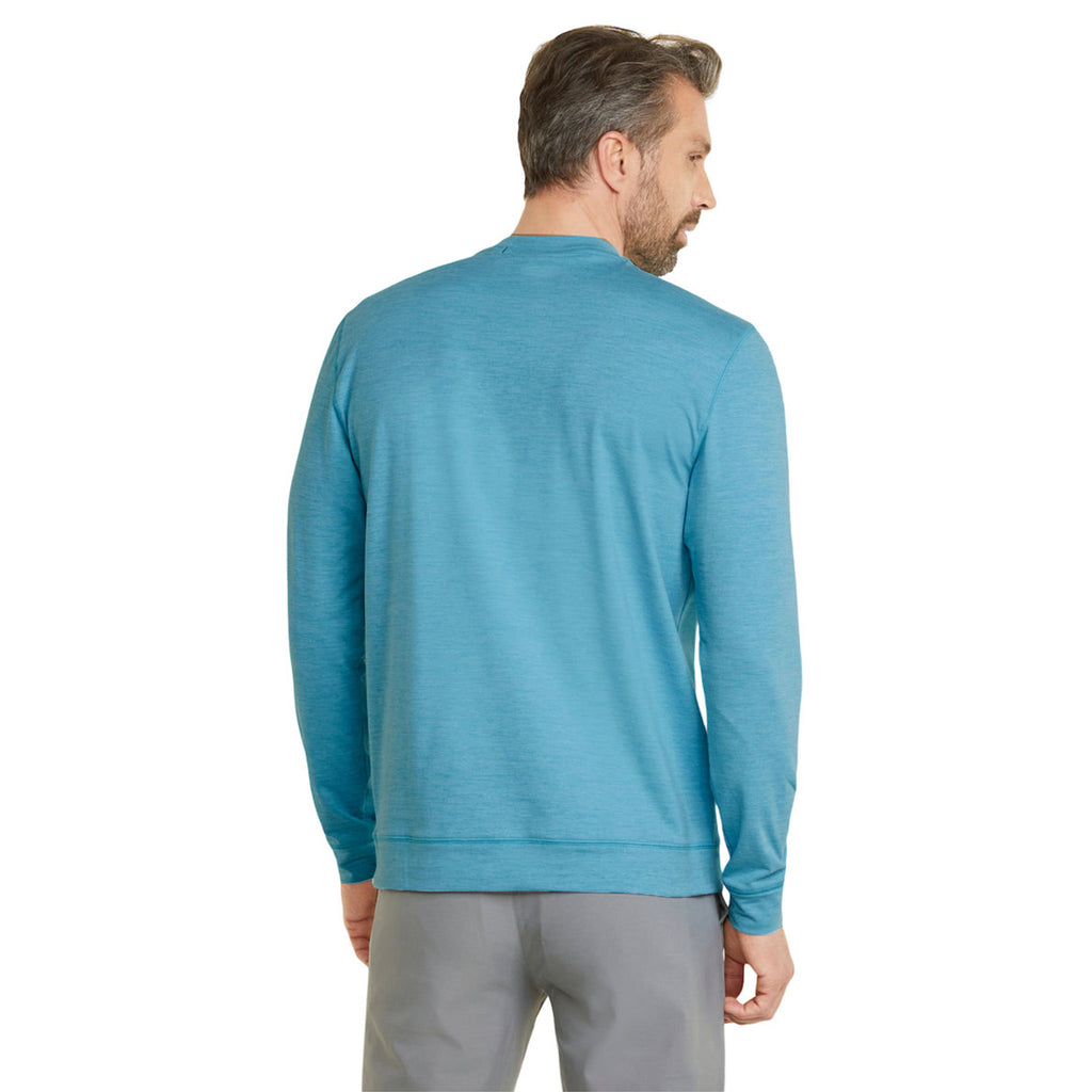 Puma Golf Men's Dusty Aqua Heather Cloudspun Golf Crewneck