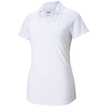 Puma Golf Women's Bright White Cloudspun Free Golf Polo