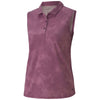 Puma Golf Women's Dark Purple Floral Dye Sleevless Golf Polo