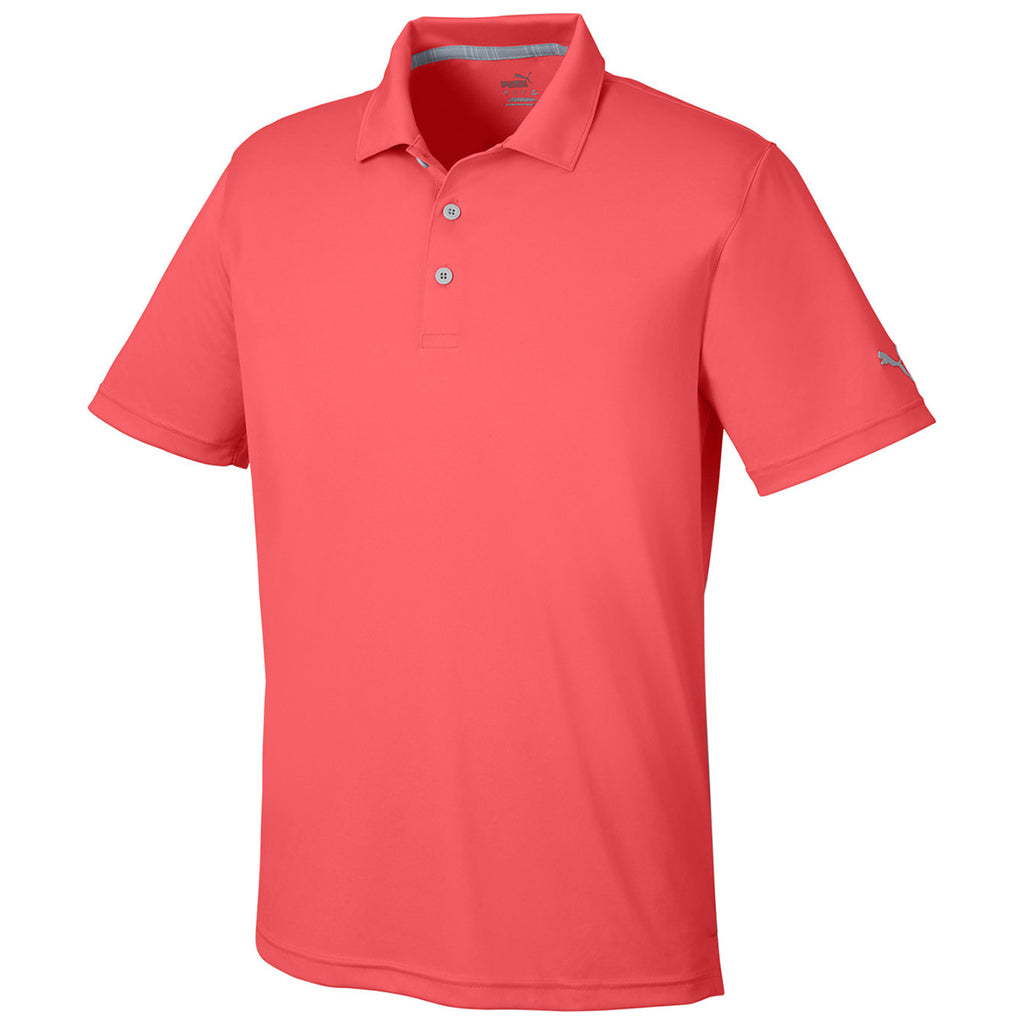 Puma Golf Men's Hot Coral Gamer Golf Polo