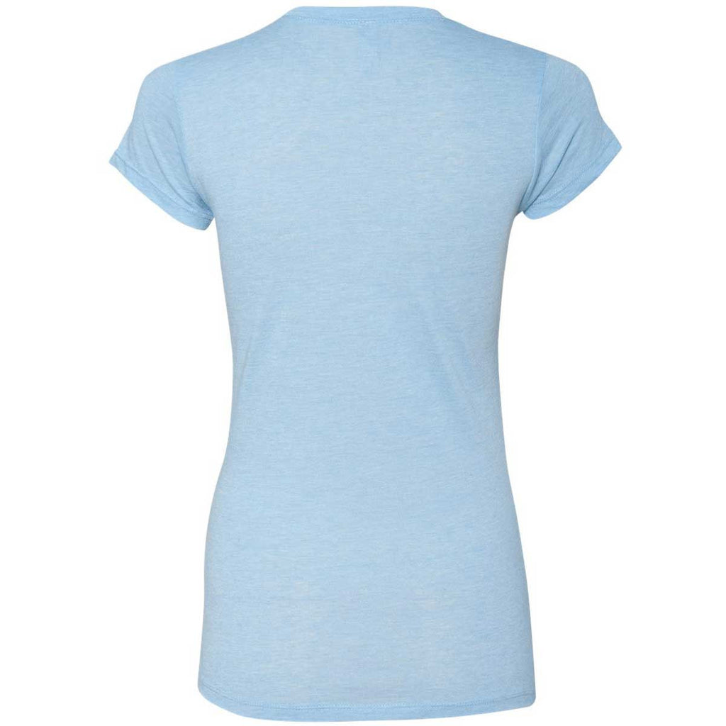 Next Level Women's Dusty Blue Poly/Cotton Short-Sleeve Tee