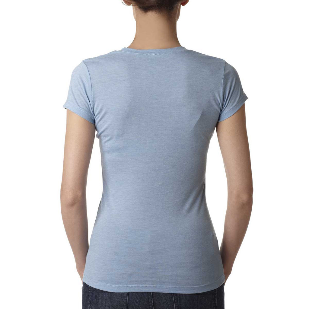 Next Level Women's Dusty Blue Poly/Cotton Short-Sleeve Tee