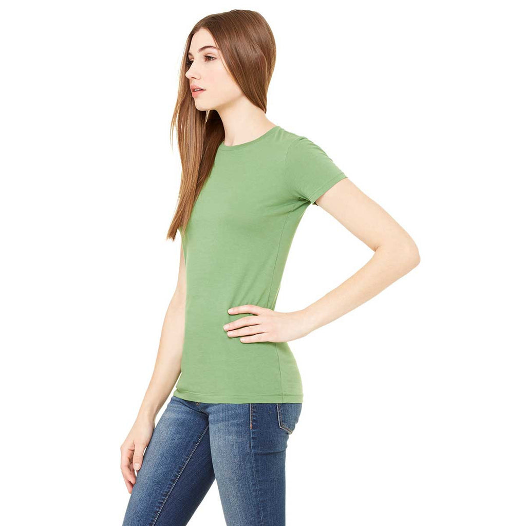 Bella + Canvas Women's Heather Green Jersey Short-Sleeve T-Shirt