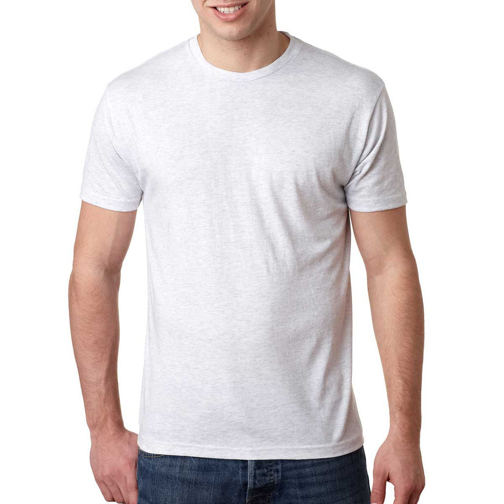 Next Level Men's Heather White Triblend Crew Tee