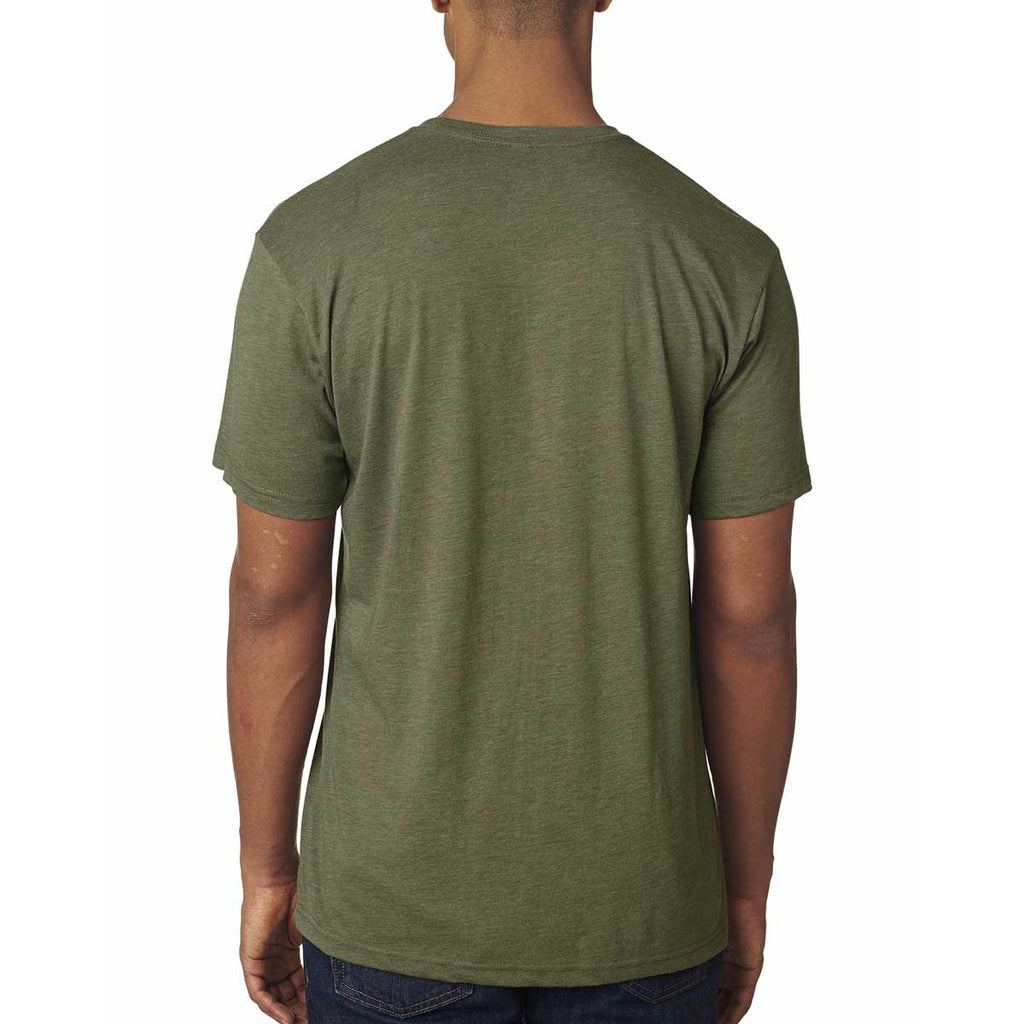 Next Level Men's Military Green Triblend Crew Tee