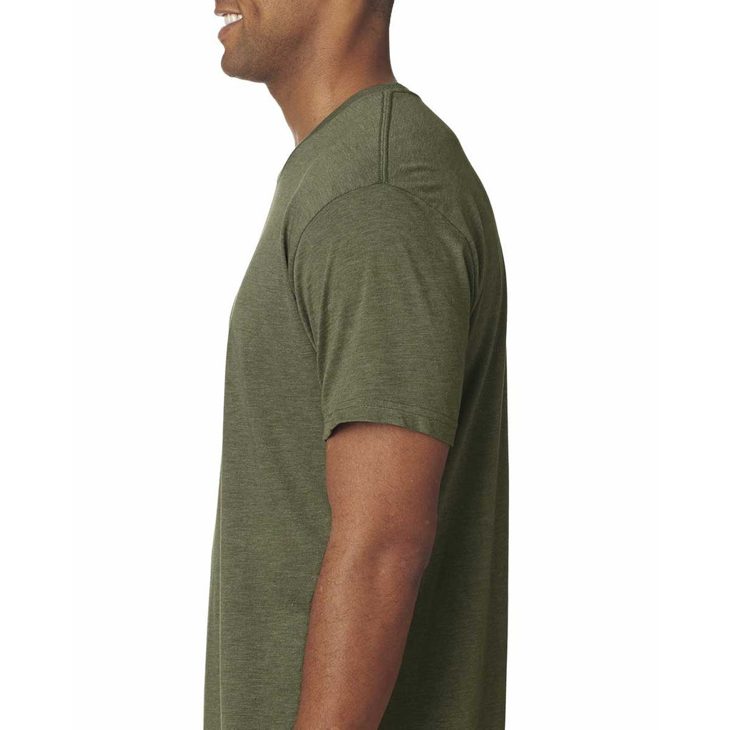 Next Level Men's Military Green Triblend Crew Tee