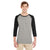 Jerzees Men's Oxford/Black 4.5 Oz Tri-Blend Baseball Raglan