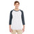 Jerzees Men's White Heather/Black Heather 4.5 Oz Tri-Blend Baseball Raglan