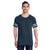 Jerzees Men's Indigo Heather/Oxford 4.5 Oz. Tri-Blend Varsity Ringer T-Shirt