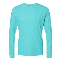 Next Level Men's Tahiti Blue Triblend Long-Sleeve Crew Tee