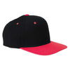 Yupoong Black/Red 6-Panel Structured Flat Visor Classic Snapback