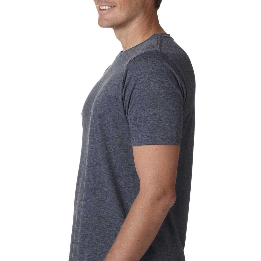 Next Level Men's Antique Denim Poly/Cotton Short-Sleeve Crew Tee