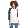 Next Level Unisex Black/White CVC 3/4 Sleeve Raglan Baseball T-Shirt