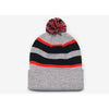 Pacific Headwear Heather Black/Red Loose Fit Pom-Pom Beanie