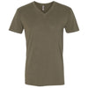 Next Level Men's Military Green Premium Fitted Sueded V-Neck Tee