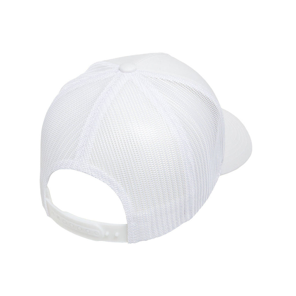 Yupoong White 5-Panel Retro Trucker Cap