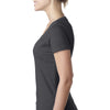 Next Level Women's Charcoal CVC Deep V Tee