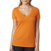 Next Level Women's Orange CVC Deep V Tee