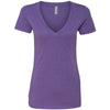 Next Level Women's Purple Rush CVC Deep V Tee