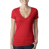 Next Level Women's Red CVC Deep V Tee