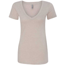 Next Level Women's Sand CVC Deep V Tee