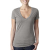 Next Level Women's Stone Grey CVC Deep V Tee