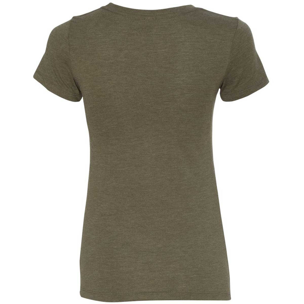 Next Level Women's Military Green Triblend Crew