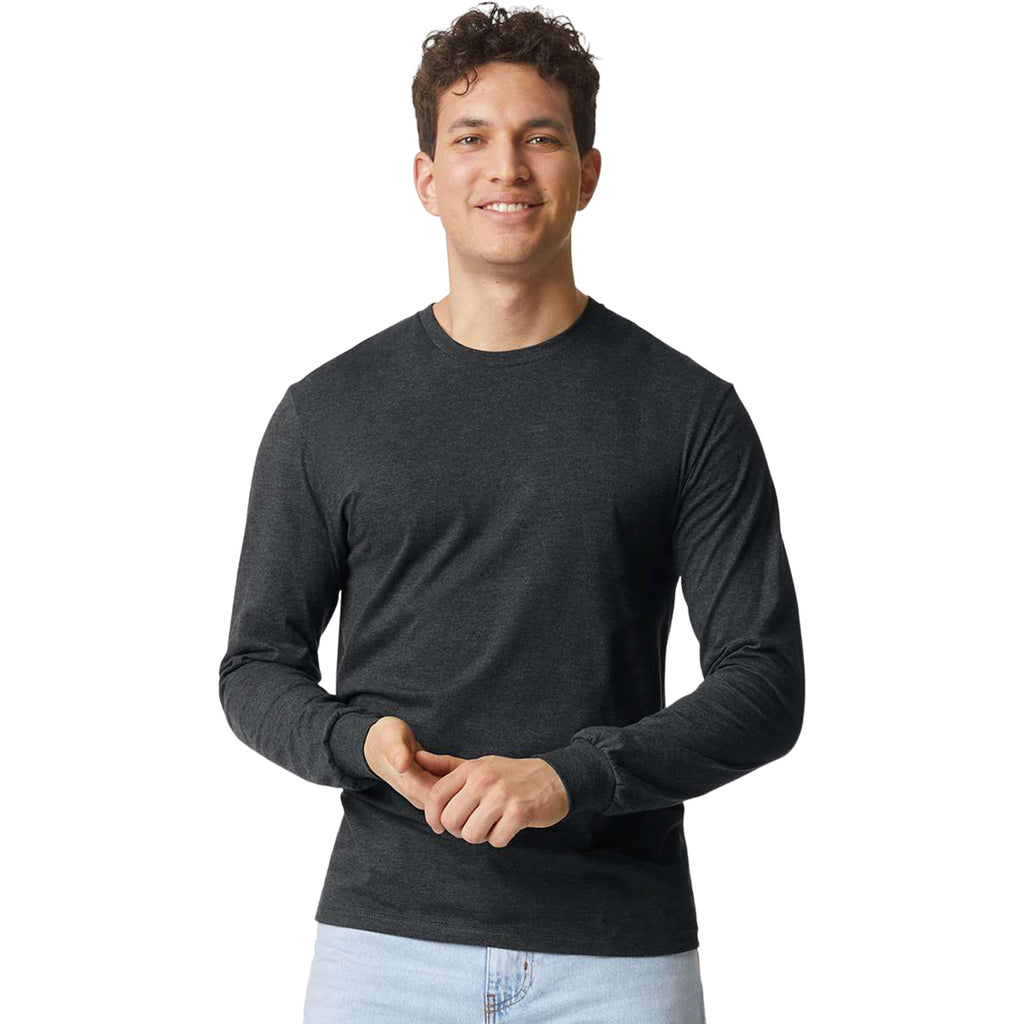 Gildan Men's Pitch Black Mist Softstyle CVC Long Sleeve T-Shirt