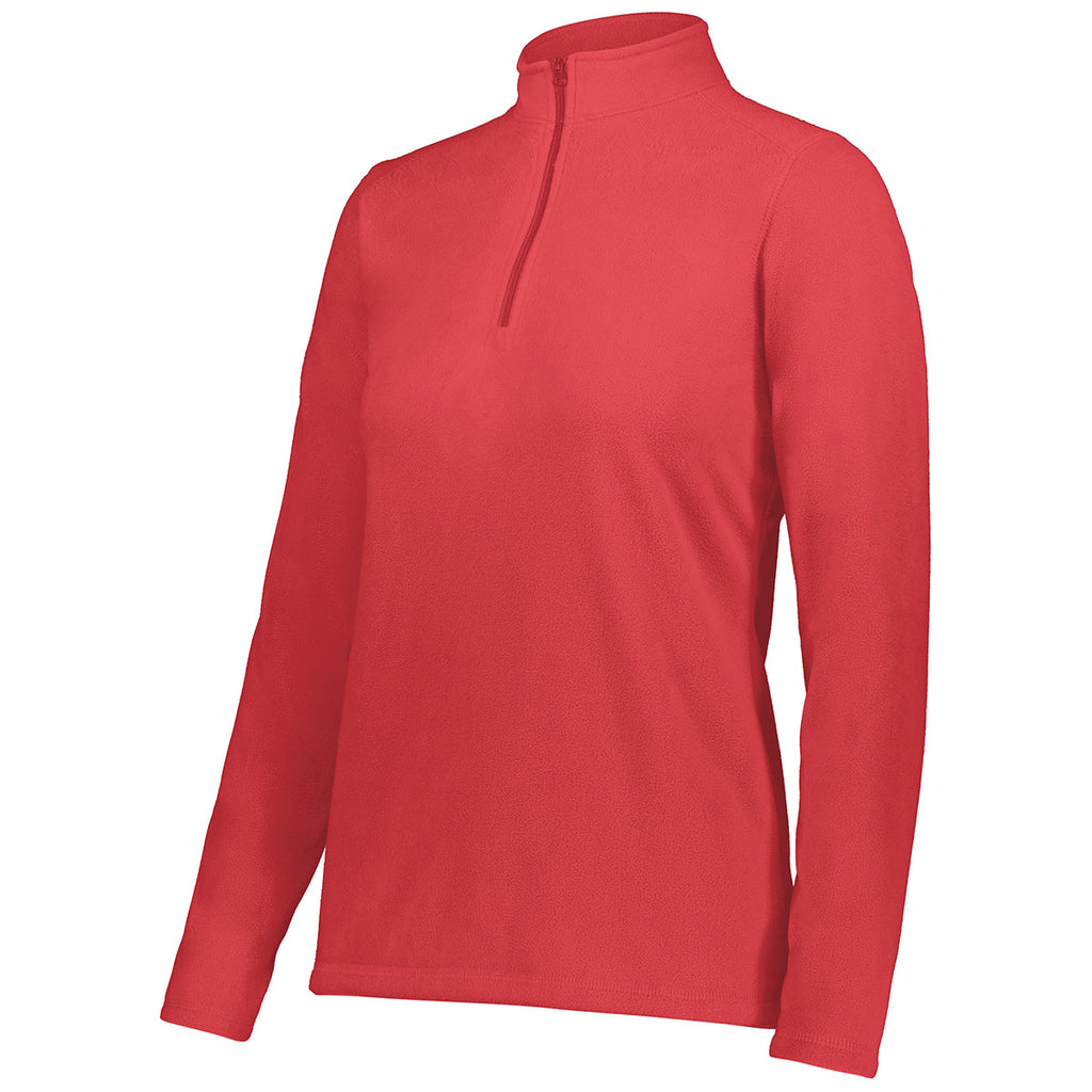 Augusta Sportswear Women's Scarlet Micro-Lite Fleece 1/4 Zip Pullover