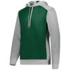 Augusta Sportswear Men's Dark Green/Grey Heather Three-Season Fleece Pullover Hoodie