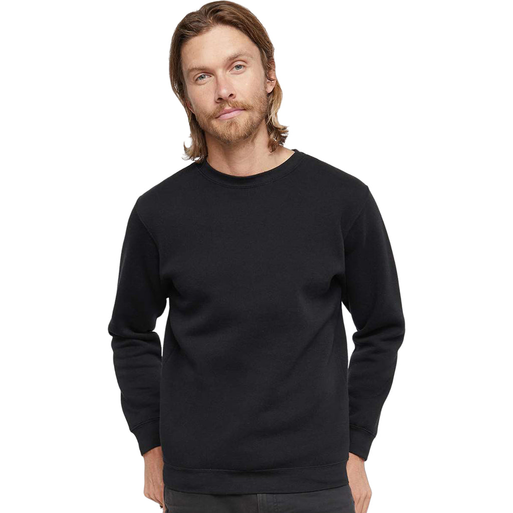 LAT Unisex Black Elevated Fleece Crewneck Sweatshirt