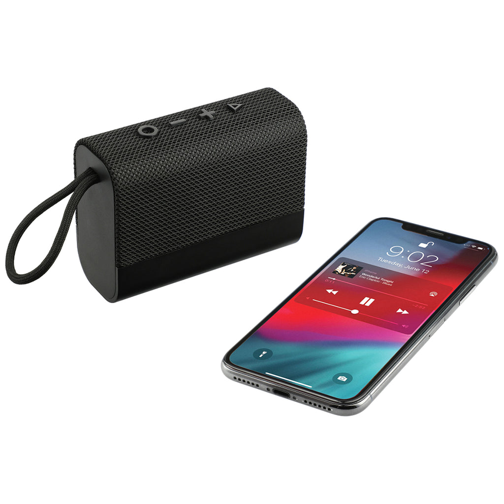 Leeds Black Fabric Banner Waterproof Bluetooth Speaker