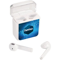 Leed's White Braavos Wireless Charging True Wireless Earbuds