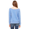 Bella + Canvas Women's Blue Triblend Wide Neck Sweatshirt