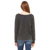 Bella + Canvas Women's Charcoal-Black Triblend Wide Neck Sweatshirt