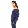 Bella + Canvas Women's Navy Triblend Wide Neck Sweatshirt